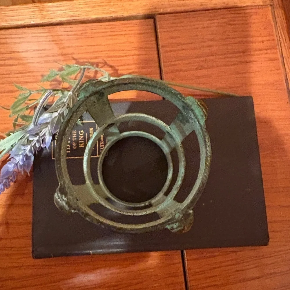 Nautical Metal Votive Candle Holder with a rustic Patina